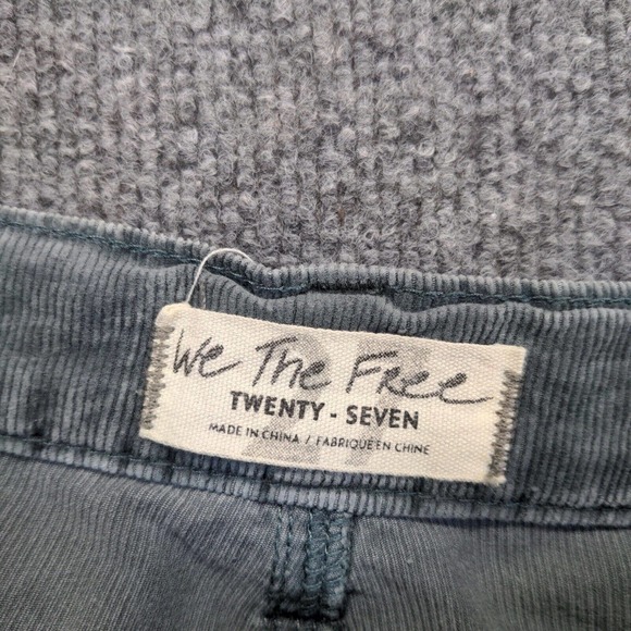 We The Free Women's Skinny Leg Corduroy Jeans Blue 27 Button Fly 5-Pocket - Picture 8 of 12